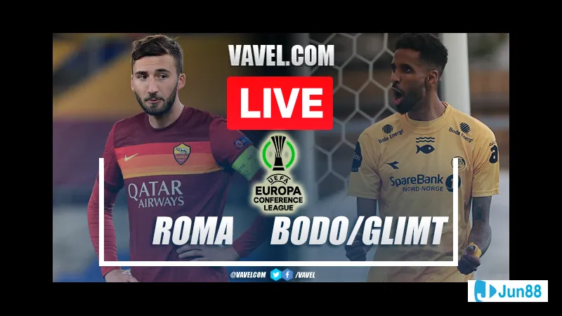 Các cầu thủ Slavia Prague và Bodo/Glimt tranh chấp bóng trận đấu quyết định